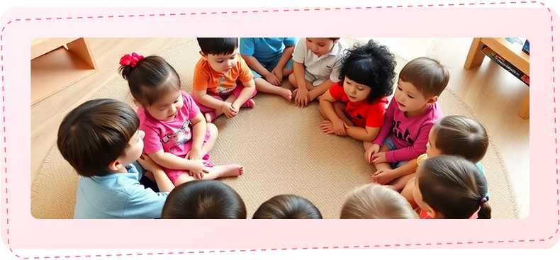 Children sitting in a circle.