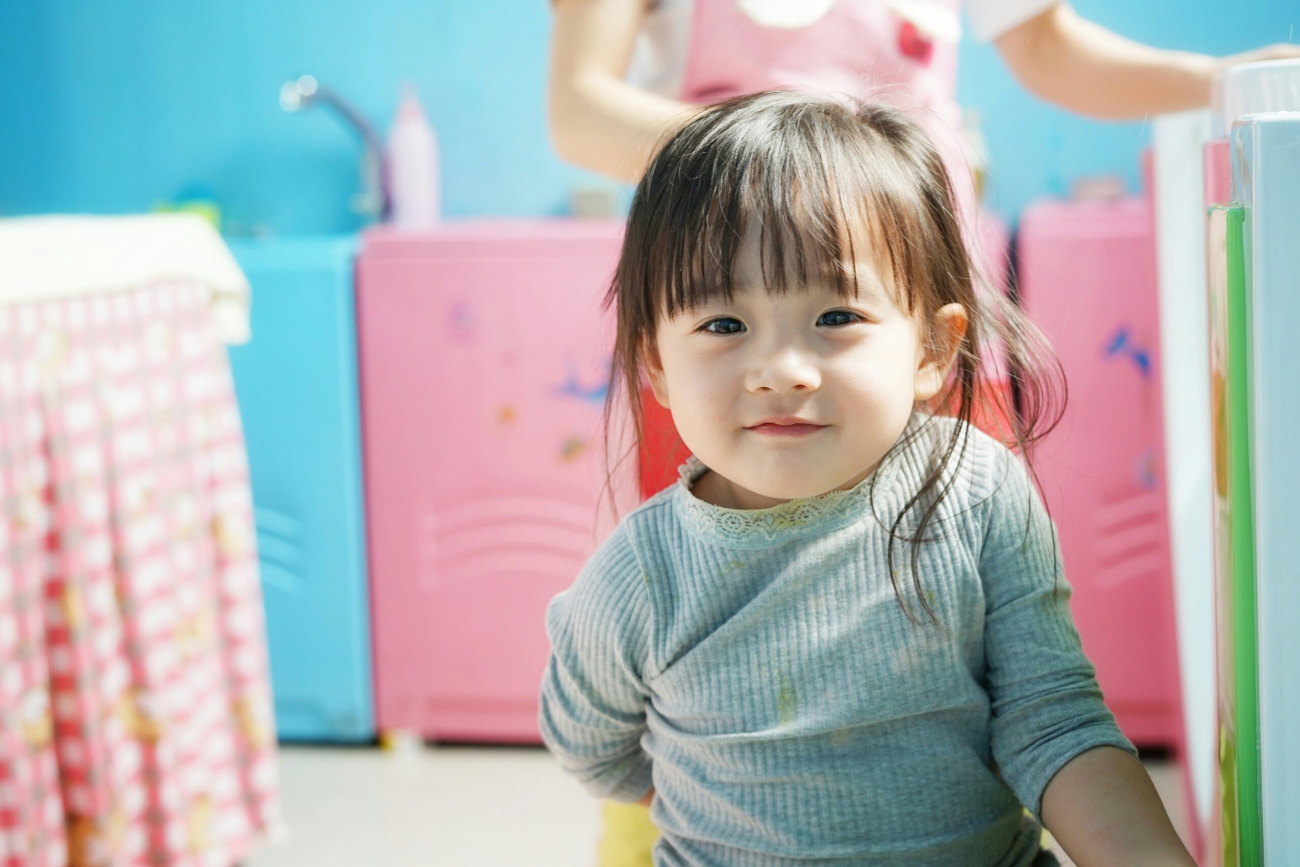 A toddler at a daycare